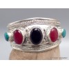Gros Bracelet tibetain 5 pierres Onyx noir cornaline Bracelets tibétains bouddhistes ref7589.3