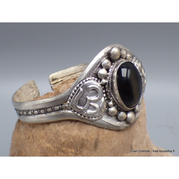 Bracelet tibétain Onyx sur dorjé Bracelets tibétains bouddhistes ref 51D