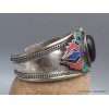 Gros Bracelet tibetain look ancien onyx noir Bracelets tibétains bouddhistes ref7588
