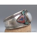Gros Bracelet tibetain look ancien Pierre de lune Bracelets tibétains bouddhistes ref7588.1