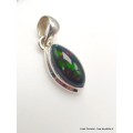 Pendentif marquise Opale noire du Chili Pendentifs pierres naturelles YM68.5
