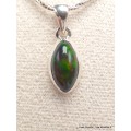 Pendentif marquise Opale noire du Chili Pendentifs pierres naturelles YM68.5