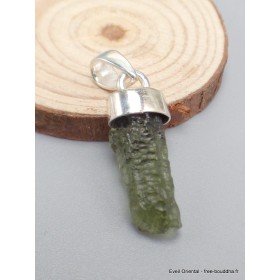 Pendentif Moldavite brute qualité AAA forme incurvée Bijoux en Moldavite YM69.2