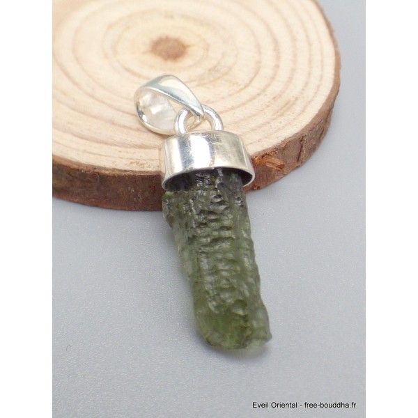 Pendentif Moldavite brute qualité AAA forme incurvée Bijoux en Moldavite YM69.2