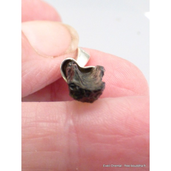Pendentif Moldavite brute qualité AAA forme incurvée Bijoux en Moldavite YM69.2