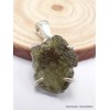 Pendentif Moldavite sertie griffes qualité AAA Bijoux en Moldavite YM69.3