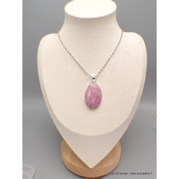 Bijou pendentif en Pétalite rose marbrures blanches Pendentifs pierres naturelles LAM68.4
