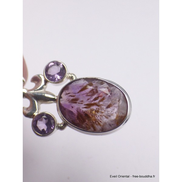 Pendentif Cacochynite Super seven améthyste facettée Bijoux en Cacochynite Super Seven XV83.13