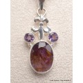 Pendentif Cacochynite Super seven améthyste facettée Bijoux en Cacochynite Super Seven XV83.13