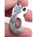 Pendentif Cacochynite Super seven grenat cabochon - Pendentifs pierres naturelles