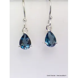 Boucles d'oreilles Topaze London facettées - Bijoux en Topaze