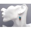 Boucles d'oreilles Turquoise Spiny Oyster rectangulaires Bijoux en Turquoise YM76.1