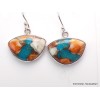 Boucles d'oreilles Turquoise d'Arizona et huître Bijoux en Turquoise Spiny Oyster YM76.3