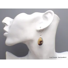 Boucles d'oreilles gouttes en Septaria - Bijoux en Septaria