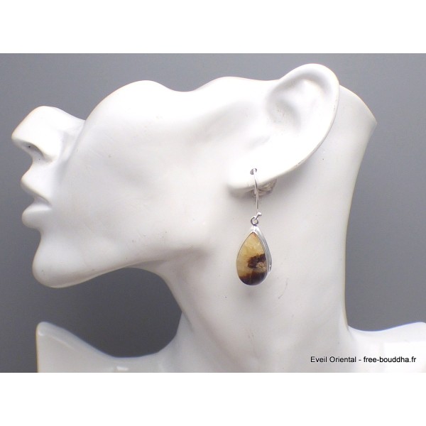 Boucles d'oreilles gouttes en Septaria Bijoux en Septaria XV108.2