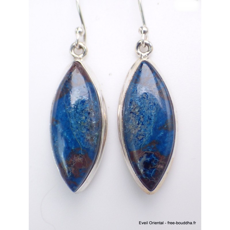 Boucles d'oreilles Shattuckite forme marquise Bijoux en Shattuckite PAC83