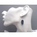 Boucles d'oreilles Pietersite bleue ovales qualité AAA - Boucles d'oreilles en pierres naturelles
