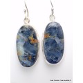 Boucles d'oreilles Pietersite bleue ovales qualité AAA Boucles d'oreilles en pierres YM77.1