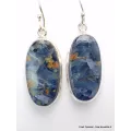 Boucles d'oreilles Pietersite bleue ovales qualité AAA - Boucles d'oreilles en pierres naturelles