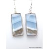 Longues boucles d'oreilles en Opale bleue rectangulaires Bijoux en Opale bleue Owyhee YM73.1