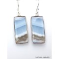 Longues boucles d'oreilles en Opale bleue rectangulaires Bijoux en Opale bleue Owyhee YM73.1
