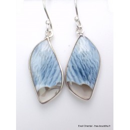 Boucles d'oreilles en Opale bleue forme libre Bijoux en Opale bleue Owyhee YM73.2