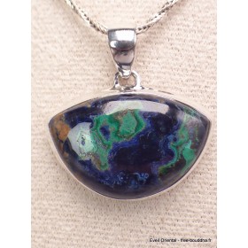 Pendentif Malachite sur Azurite semi-oval Bijoux en Azurite Malachite LAM36.3