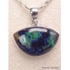 Pendentif Malachite sur Azurite semi-oval Bijoux en Azurite Malachite LAM36.3