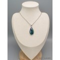 Pendentif Malachite sur Azurite forme goutte Bijoux en Azurite Malachite LAM36.6