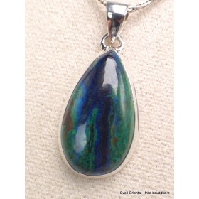 Pendentif Malachite sur Azurite forme goutte Bijoux en Azurite Malachite LAM36.6