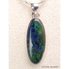 Pendentif Malachite sur Azurite oval allongé Bijoux en Azurite Malachite LAM36.7