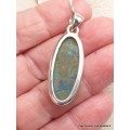 Pendentif Malachite sur Azurite oval allongé Bijoux en Azurite Malachite LAM36.7