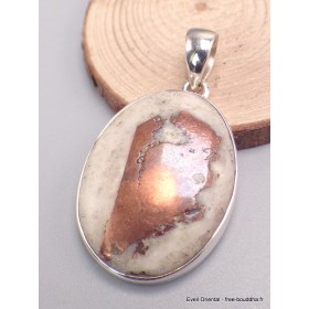 Rare Pendentif Cuivre sur Agate forme ovale Bijoux en Cuivre sur Agate LAM42.2