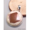 Rare Pendentif Cuivre sur Agate forme ronde Bijoux en Cuivre sur Agate LAM42.3