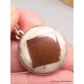 Rare Pendentif Cuivre sur Agate forme ronde Bijoux en Cuivre sur Agate LAM42.3