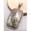Pendentif en Pyrite plume rectangulaire Bijoux en Pyrite Plume LAM35.2