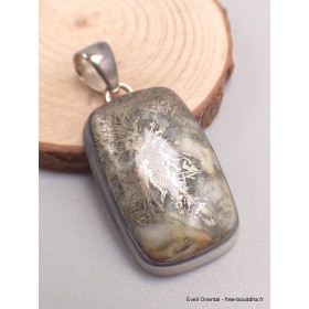 Pendentif en Pyrite plume rectangulaire Bijoux en Pyrite Plume LAM35.2