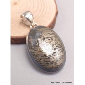 Bijou Pendentif en Pyrite plume oval Bijoux en Pyrite Plume LAM35.3