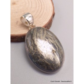 Pendentif bijou en Pyrite plume ovale Bijoux en Pyrite Plume LAM35.4