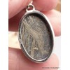 Pendentif bijou en Pyrite plume ovale Bijoux en Pyrite Plume LAM35.4