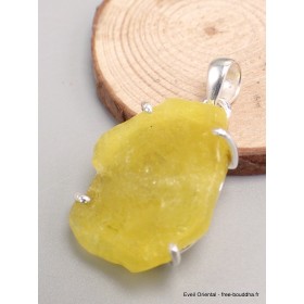 Bijou Pendentif en Brucite jaune forme asymétrique Bijoux en Brucite LAM38.5