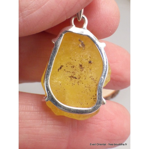 Bijou Pendentif en Brucite jaune forme asymétrique Pendentifs pierres naturelles LAM38.5