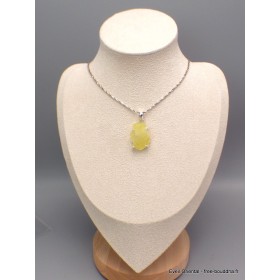 Pendentif pierre naturelle en Brucite jaune Bijoux en Brucite LAM38.8