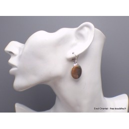 Boucles d'oreilles ovales Jaspe Picasso Cherry Creek Bijoux en Jaspe XV111.2