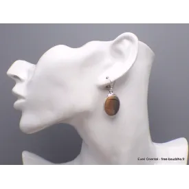 Boucles d'oreilles ovales Jaspe Picasso Cherry Creek - Bijoux en Jaspe