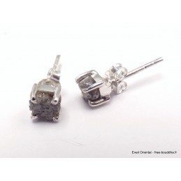 Clous d'oreilles en Diamant brut serti griffes Bijoux en Diamant Brut YM79
