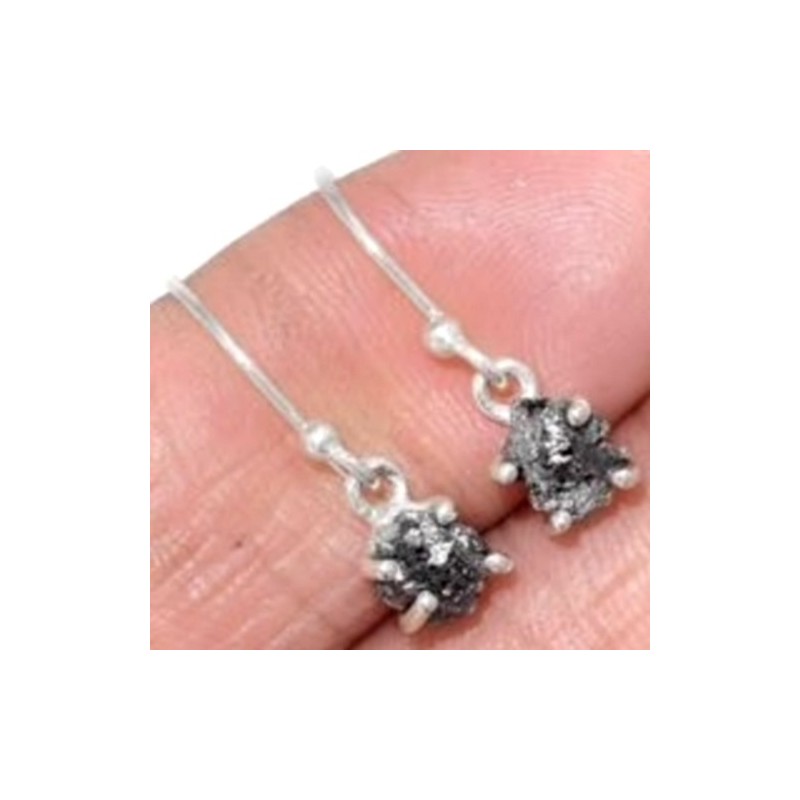 Boucles d'oreilles en Diamant brut serti griffes Pendentifs pierres naturelles LAM74