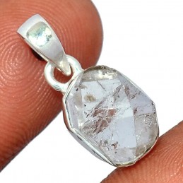 Pendentif diamant d'Herkimer serti clos Pendentifs pierres naturelles YM81