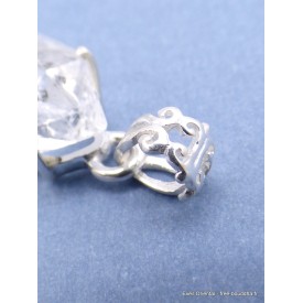 Pendentif diamant d'Herkimer bélière ajourée Pendentifs pierres naturelles YM82