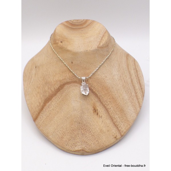 Pendentif diamant d'Herkimer bélière ajourée Pendentifs pierres naturelles YM82